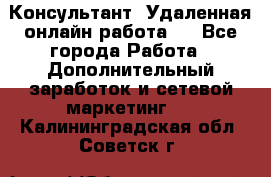 Консультант. Удаленная онлайн работа.  - Все города Работа » Дополнительный заработок и сетевой маркетинг   . Калининградская обл.,Советск г.